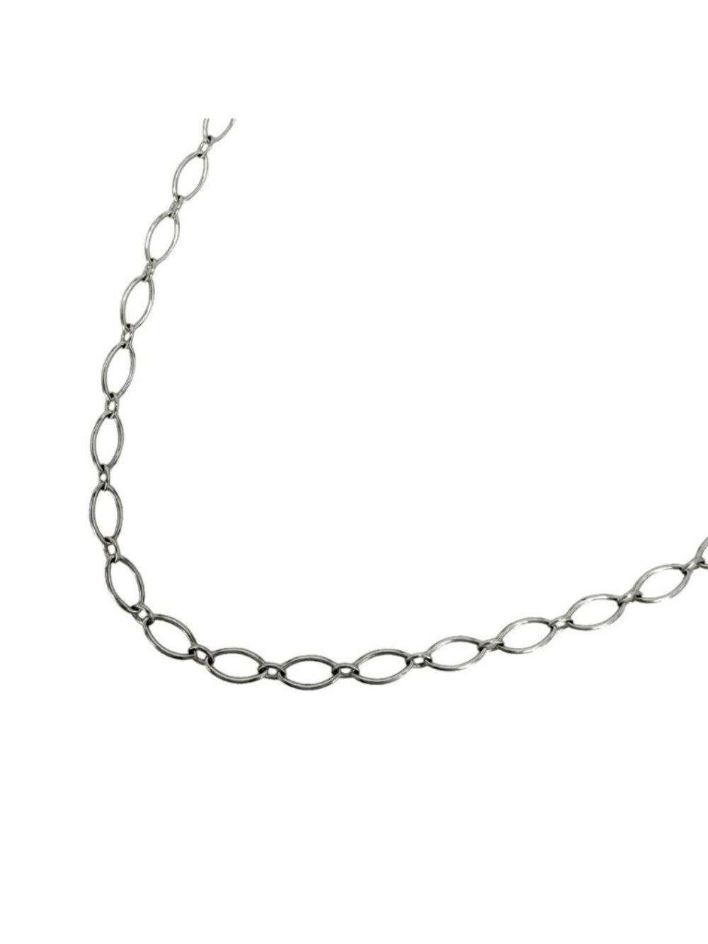 Tiffany & Co Necklace Oval Link Chain WG 18k White Gold Silver HardWear